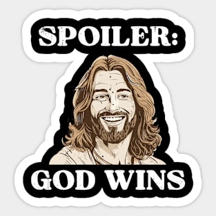 Spoiler God Wins Sticker